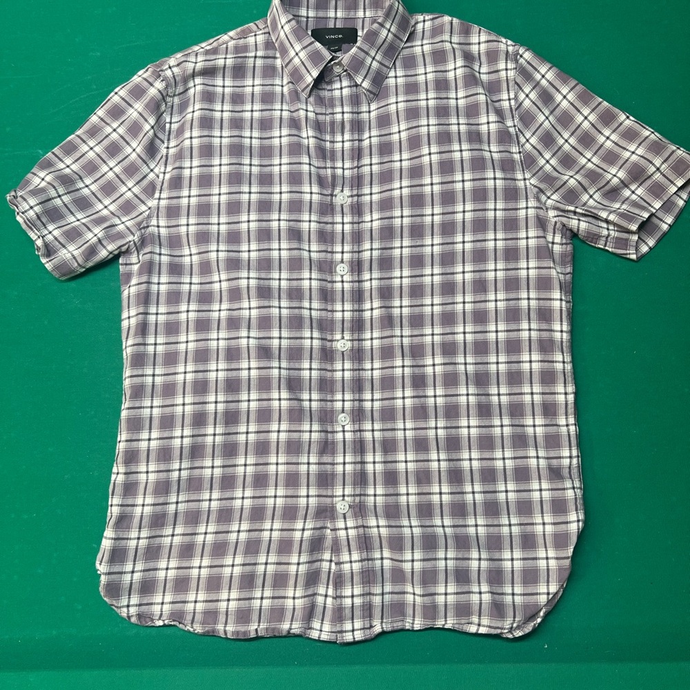 Vince Purple and White Button Down Shirt
